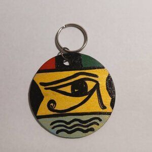 Egyptian Kemetic Eye Keyrings  Afrocentric Keyrings Handcrafted Keyrings
